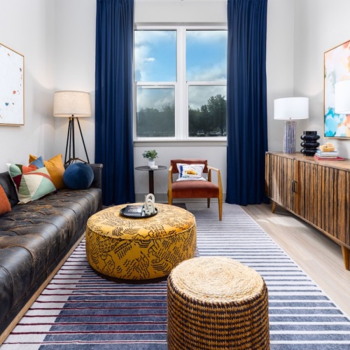 Open space living area with natural lighting